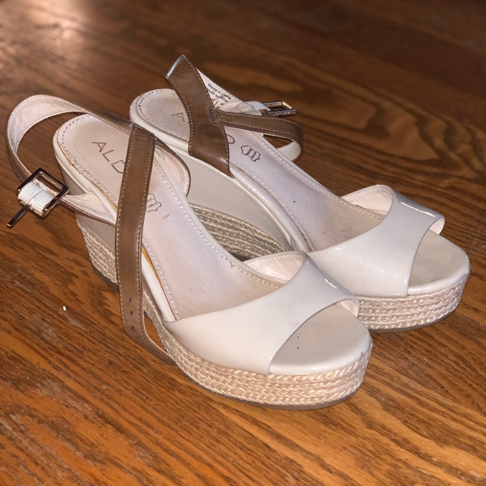 Nude aldo wedges